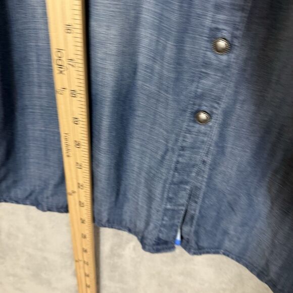 John Mark Top PM Petite Mixed Media Floral Long Sleeve M Boho Roll Tab Sleeve - Picture 4 of 8